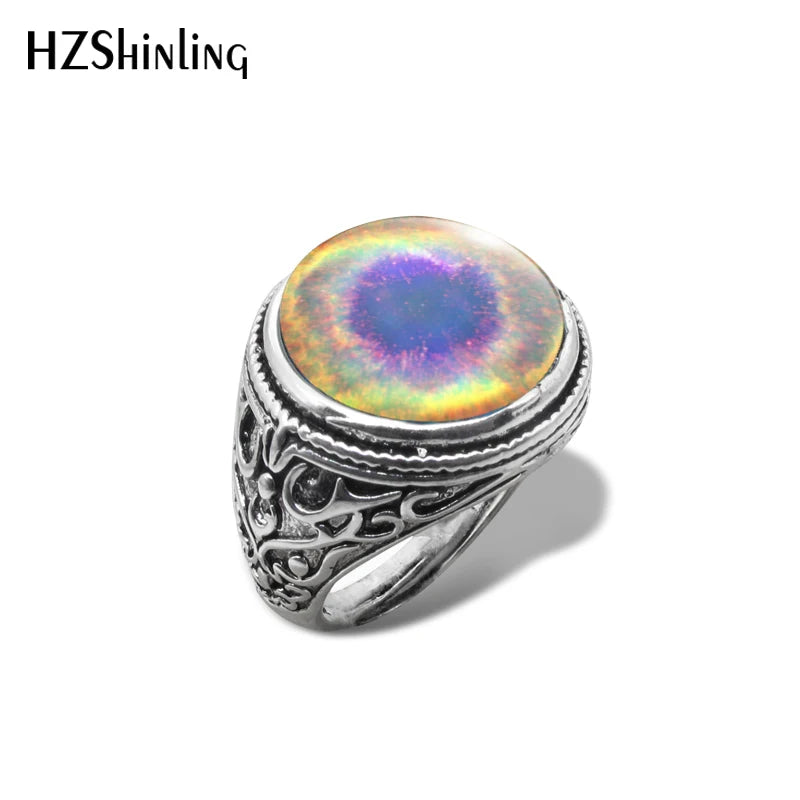 New Orion Nebula Galaxy Vintage Ring Space Universe Rings Hand Craft Jewelry Glass Cabochon Jewelry