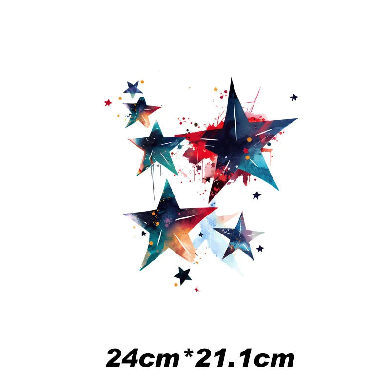 10 styles of galaxy planet puzzle 24cm &12cm Patch For Hoodie Heat Transfer For Clothes Thermo Sticker Iron on Vinyl For Clothes