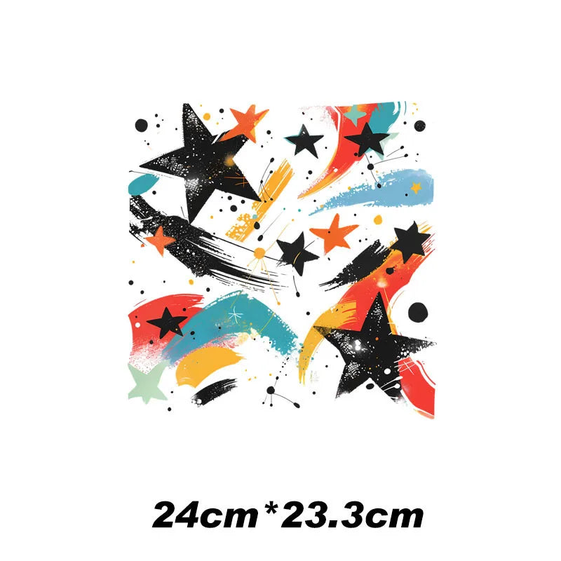 10 styles of galaxy planet puzzle 24cm &12cm Patch For Hoodie Heat Transfer For Clothes Thermo Sticker Iron on Vinyl For Clothes