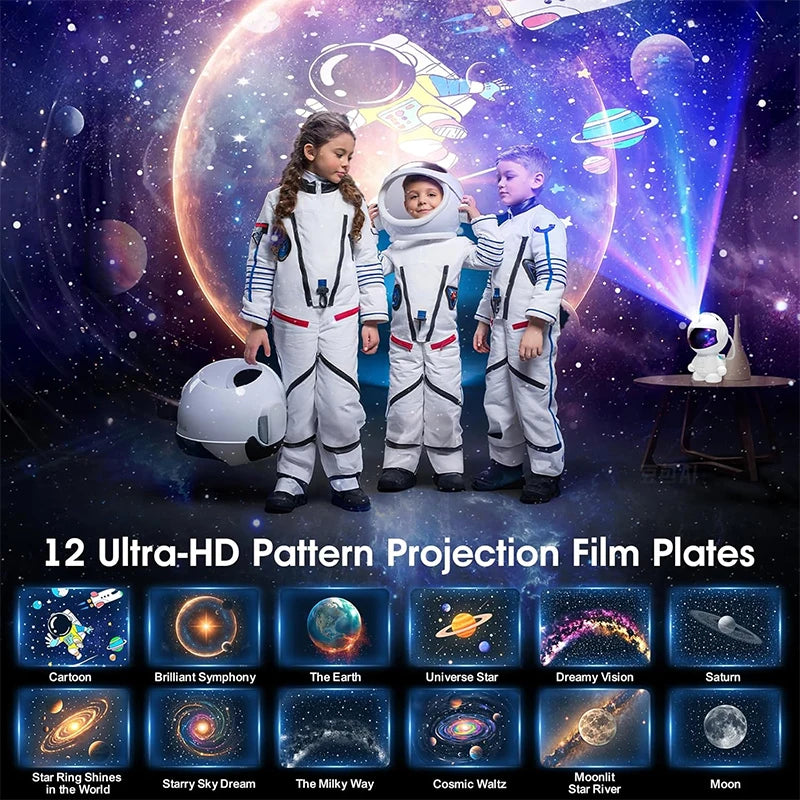 NovaDrop Co. Astronaut Galaxy Projector: 12-Disc Planetarium Night Light