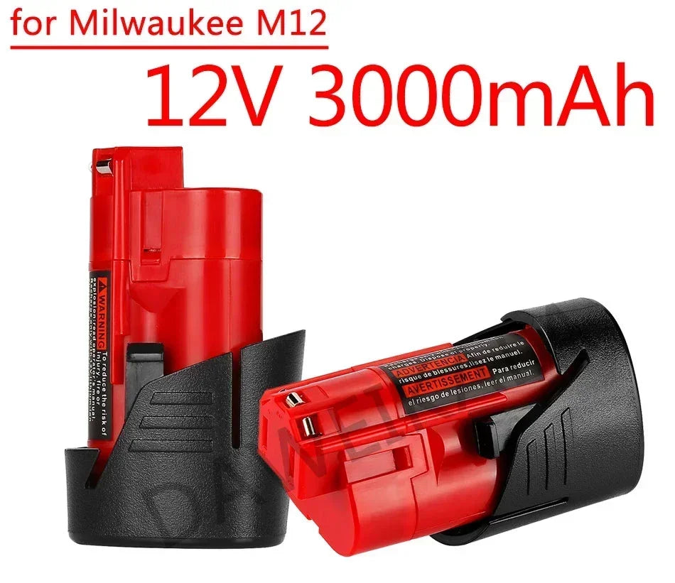 Replacement 12V Milwaukee M12 XC 3.0Ah Lithium-Ion Battery | Compatible with 48-11-2410, 48-11-2420, 48-11-2411 Cordless Tools
