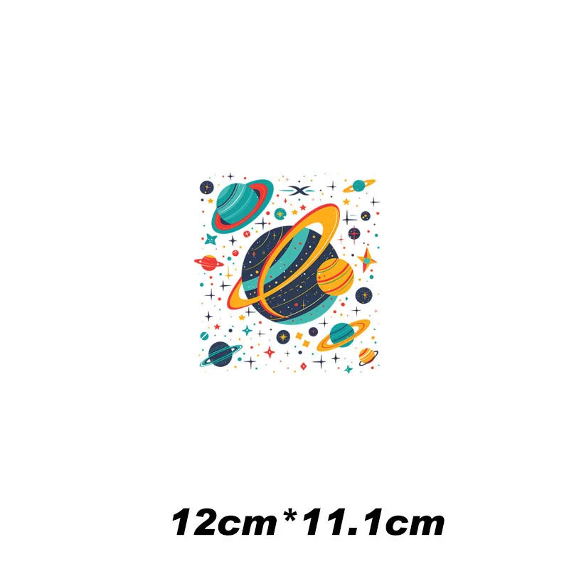 10 styles of galaxy planet puzzle 24cm &12cm Patch For Hoodie Heat Transfer For Clothes Thermo Sticker Iron on Vinyl For Clothes