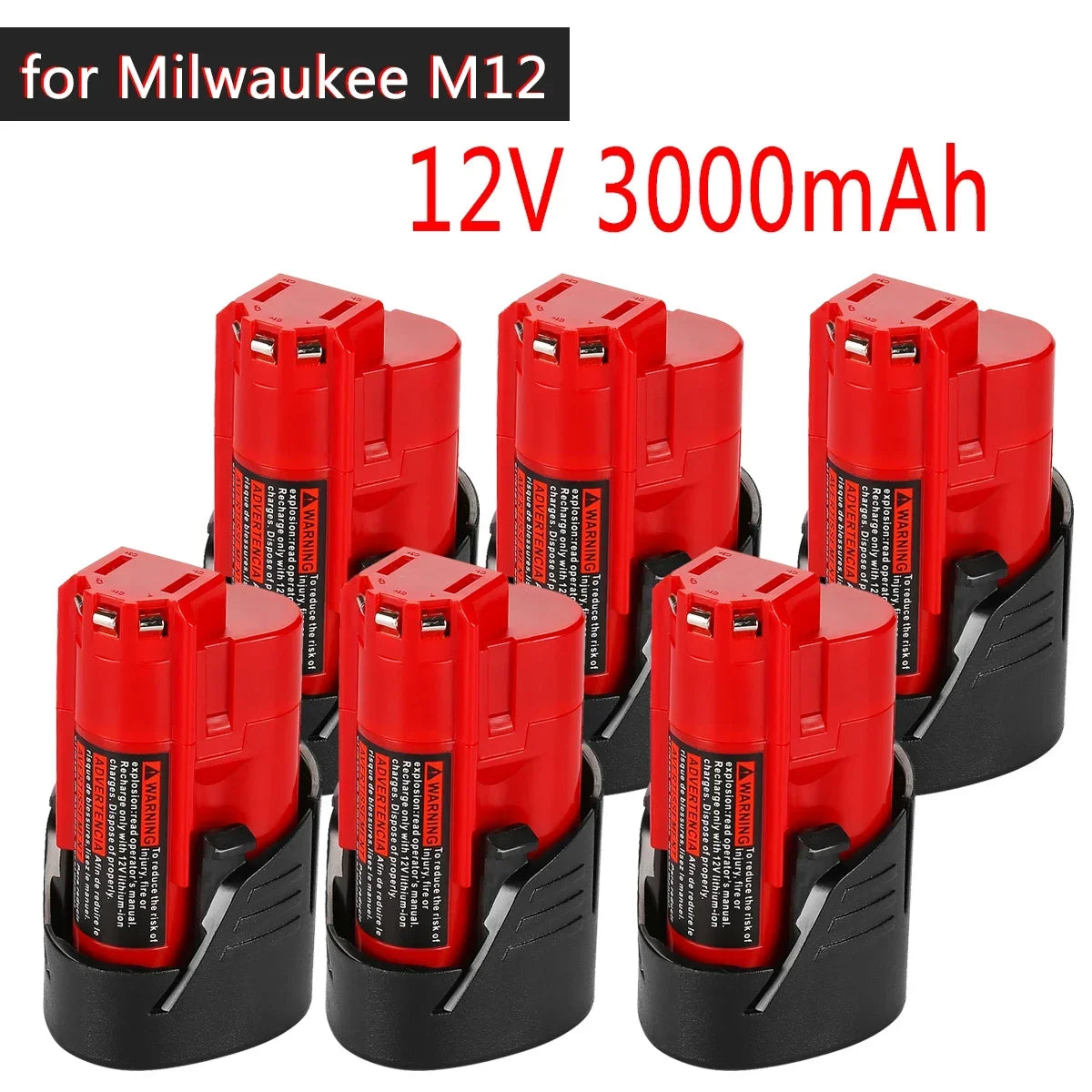Replacement 12V Milwaukee M12 XC 3.0Ah Lithium-Ion Battery | Compatible with 48-11-2410, 48-11-2420, 48-11-2411 Cordless Tools