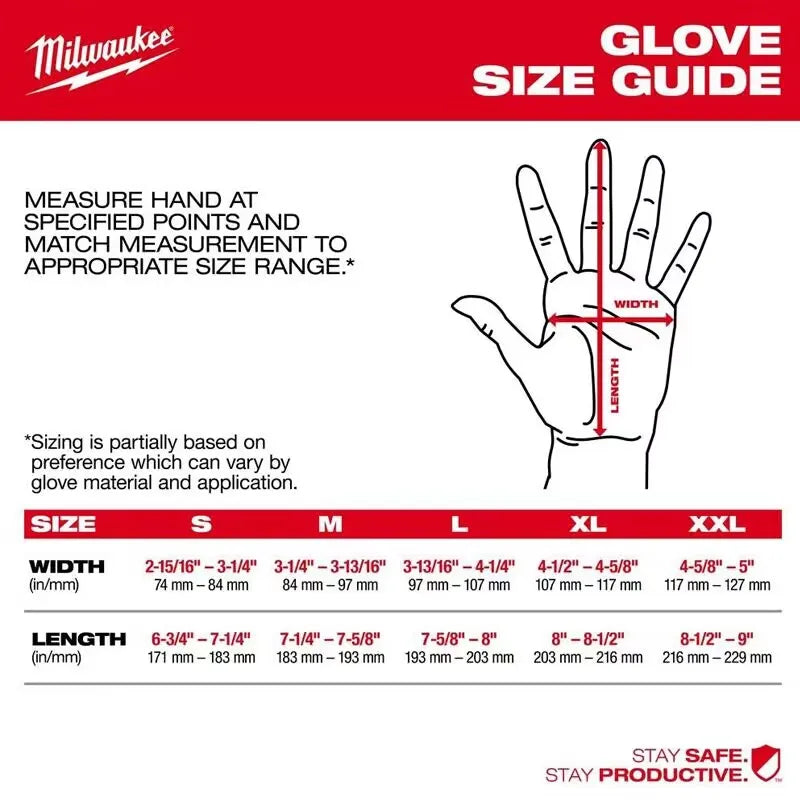 Milwaukee Hi-Vis ANSI A1 Cut Level 1 Polyurethane Work Gloves