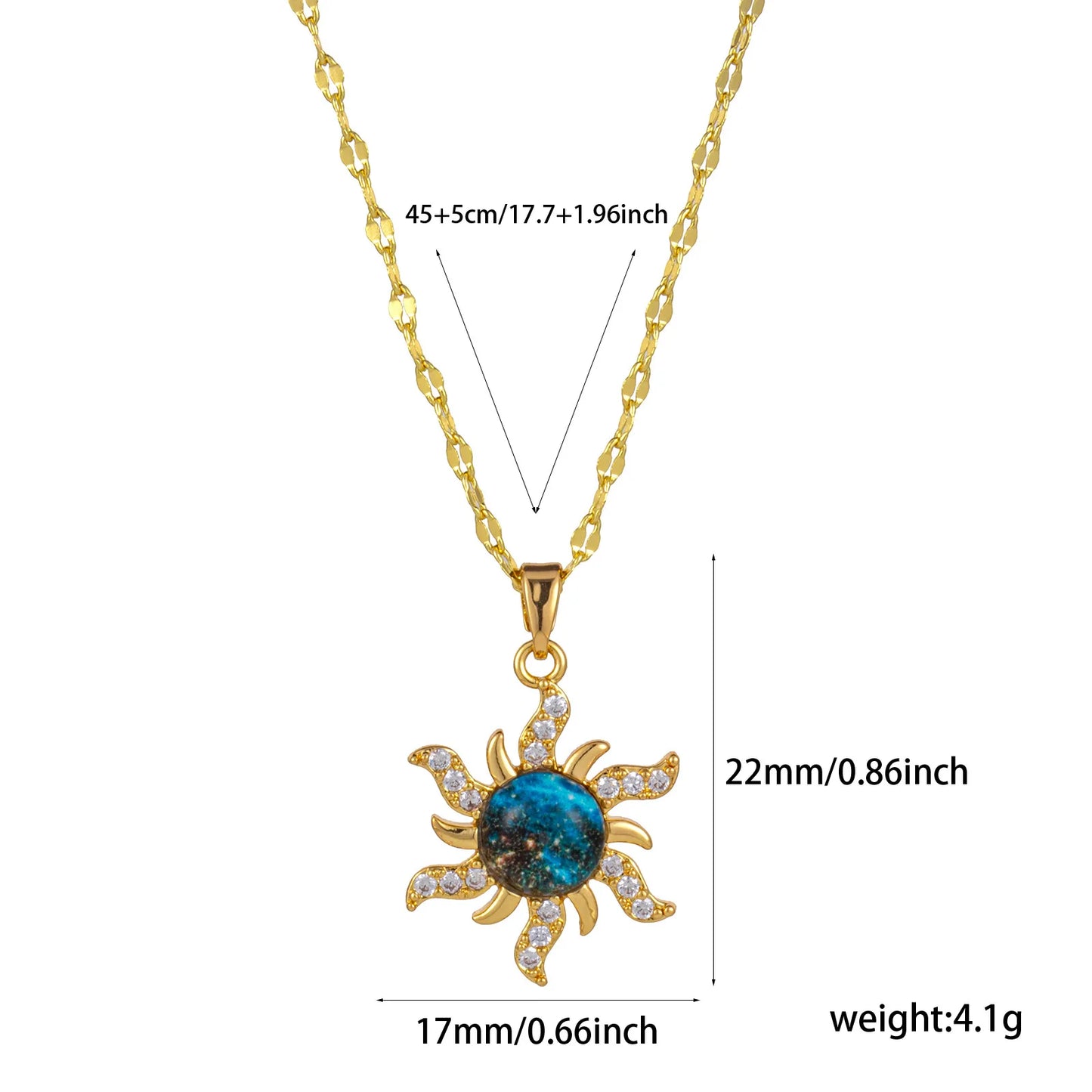 Exquisite Starry Sky Planet Necklace Zircon Galaxy 18K Real Gold Plated Brass & Glass Lips Chain Pendant Necklace For Women