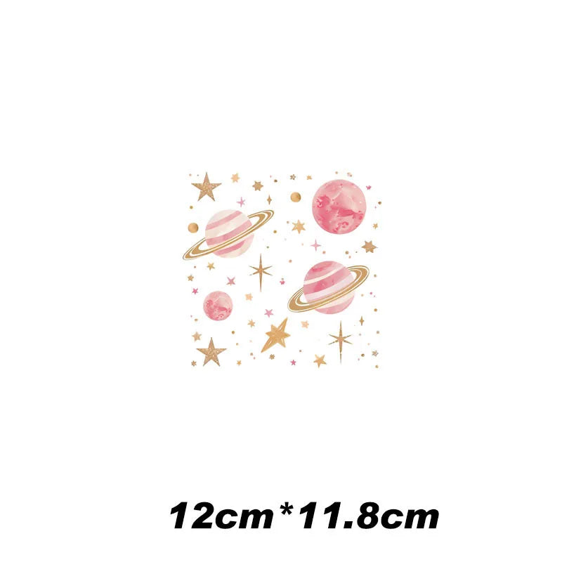 10 styles of galaxy planet puzzle 24cm &12cm Patch For Hoodie Heat Transfer For Clothes Thermo Sticker Iron on Vinyl For Clothes