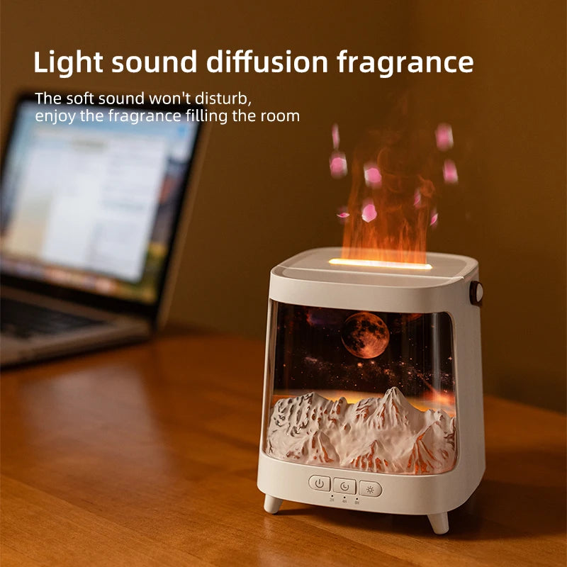Galaxy Humidifiers With Night Light Remote Control Portable Flame Aroma Humidifier For Desk Lamp Decoration