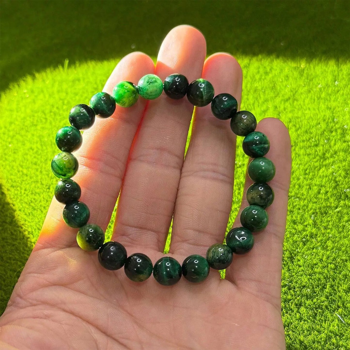 Natural Galaxy Tiger Eye Stone Bracelet 8mm Natural Stone Implies Wealth And Good Luck. It Can Be Used As A Gift For Family