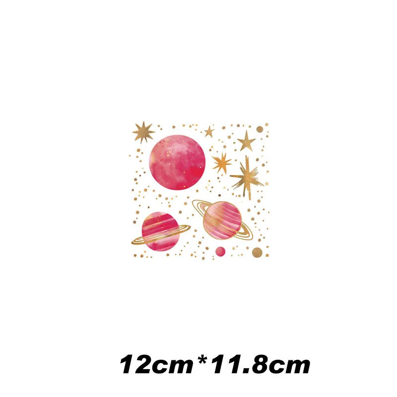 10 styles of galaxy planet puzzle 24cm &12cm Patch For Hoodie Heat Transfer For Clothes Thermo Sticker Iron on Vinyl For Clothes